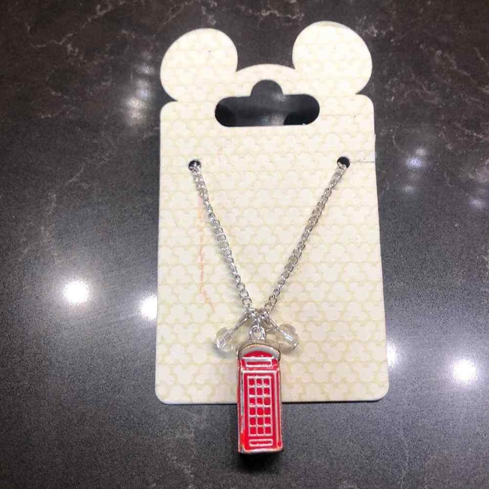 Disney Parks telephone booth necklace Dr. Who Red Phone‎ Booth